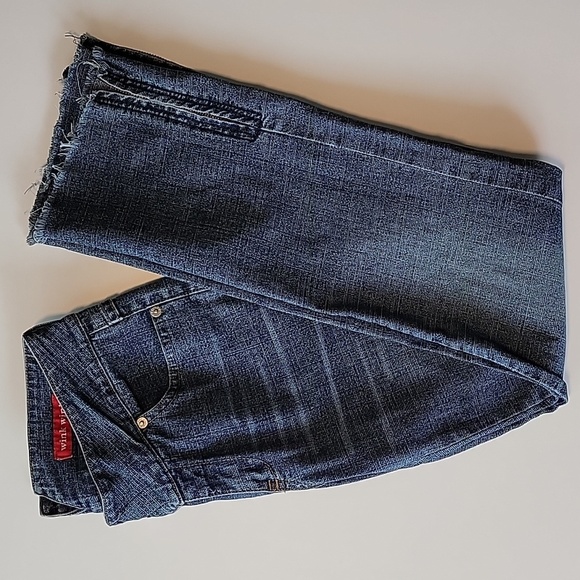 Wink Wink Blue Jeans Denim Japanese Ankle Distressed Cropped Whiskering S - Picture 5 of 11